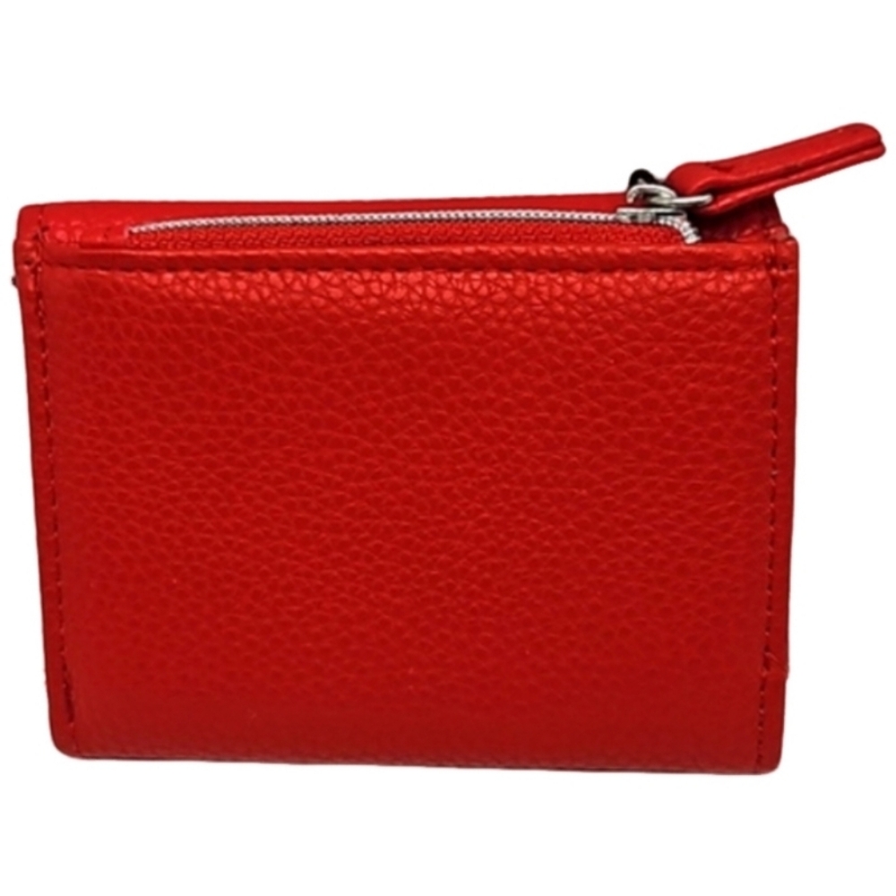 👛 MUNDI Anna RFID trifold red wallet NWT